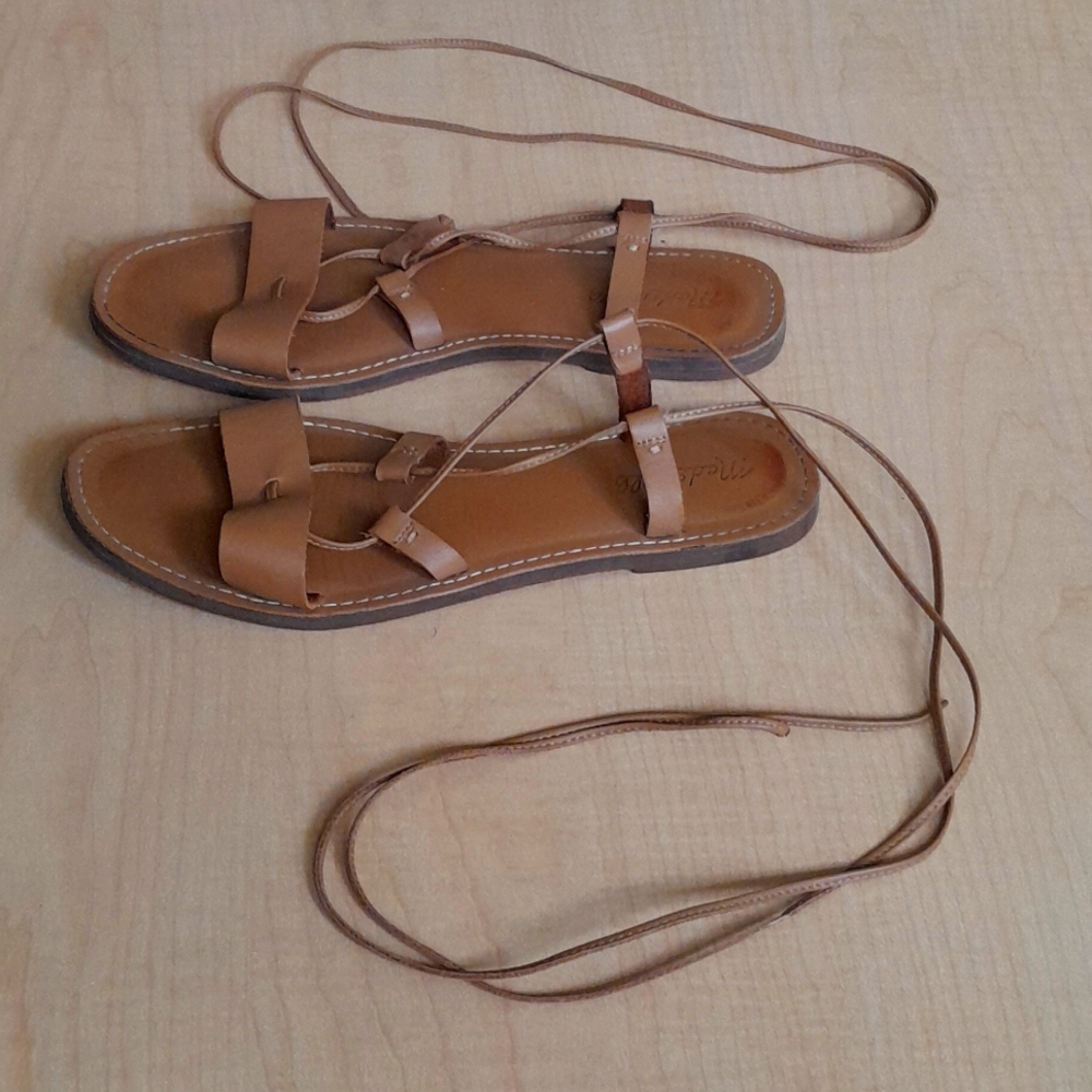 MADEWELL THE BOARDWALK Lace Up Leather Sandals Size 9.5 - Picture 8 of 16